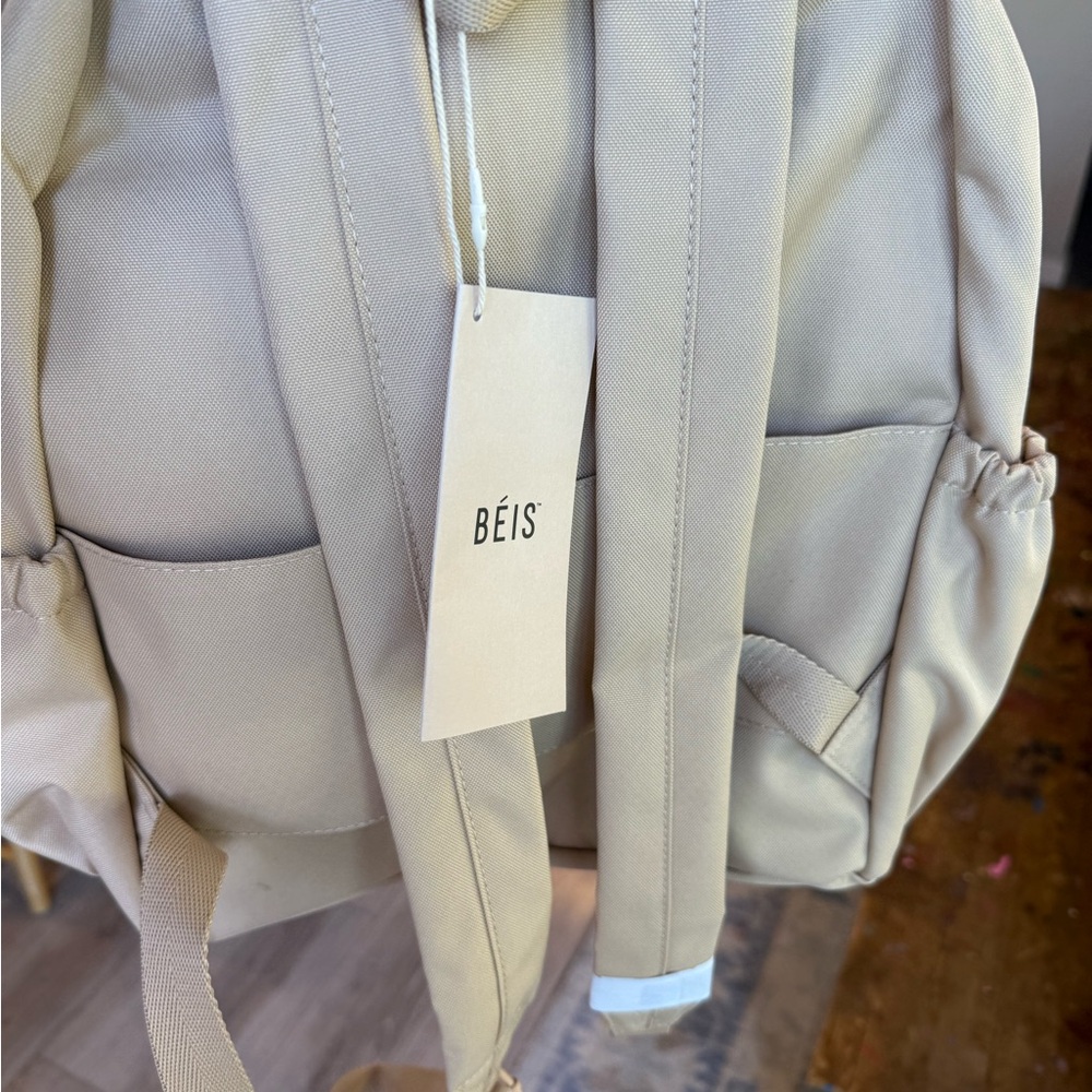 BEIS Tan Backpack Minimalist Design
